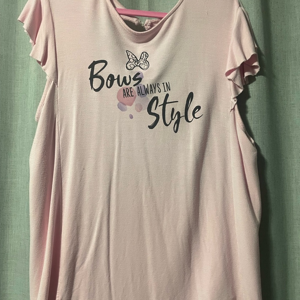 Pink Graphic Tee with Butterfly Design